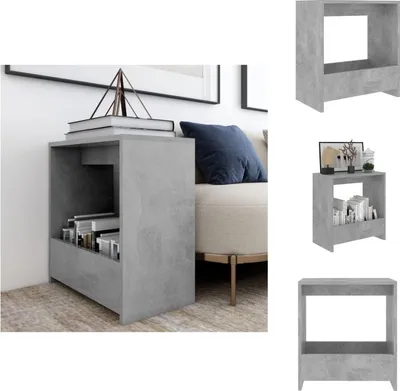 Zdjęcie produktu dla vidaXL Stolik boczny betonowy szary 50x26x50 cm materiał drewnopochodny - Stoliki boczne