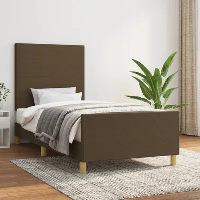 Zdjęcie produktu dla Maison Exclusive – rama łóżka bez materaca, ciemnobrązowa, 80 x 200 cm, materiał