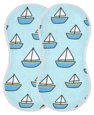 Image de Lot de 2 serviettes pour bébé en coton absorbantes, avec motifs dessinés