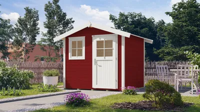 Produktbild von Gartenhaus weka 123 Gr. 1 inkl. Fußboden 306 x 239 cm schwedenrot