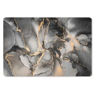 Produktbild von MuchoWow® Schreibtischunterlage Grau - Luxus - Gold - Marmor 60x40 cm - XXL Mauspad - Großes Mauspad