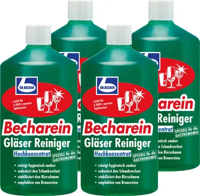 Produktbild von Dr. Becher Becharein Gläser Reiniger Hochkonzentrat 1L (4er Pack)