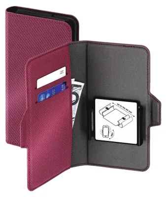 Produktbild von HAMA Booklet ""Smart Move - Metallic"", Gr. XL, Geräte bis 7,1 x 14,4 cm, Rubinrot Bookcover, für Universal Smartphones mit einer Größe von maximal 7.1 (Breite) x 14.4 (Länge) cm, Rubinrot
