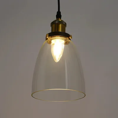 Zdjęcie produktu dla Nowoczesna lampa wisząca – lampa sufitowa nad stół w jadalni – szklany klosz 14 x 24 cm – żarówka E27 do 60 W – napięcie 85–250 V – kabel o regulowanej długości 1 m – kolor czarny