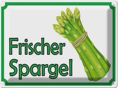Produktbild von vianmo Blechschild 30x40 cm frischer Spargel Restaurant Essen Trinken