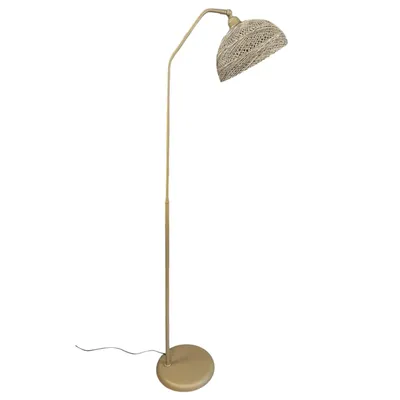 Produktbild von Beige Lampenschirm aus Kordelgeflecht Moderne Dekorative Stehlampe