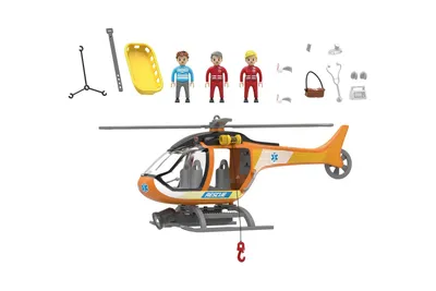 Produktbild von delta-sport-handelskontor-gmbh Hubschrauber Go Set, Kunststoff, entnehmbares Licht- & Soundmodul, inkl. Batterien, Anhängerkupplung, ab 3 Jahren