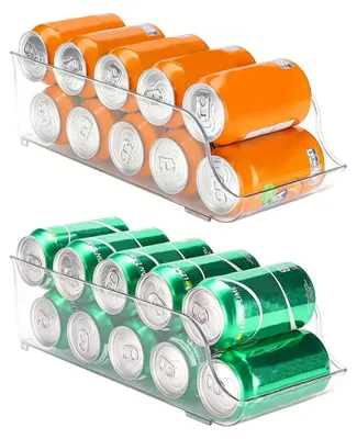 Obrázek produktu pro 2 kusy organizérů do lednice, držáky na nápoje z průhledného plastu, úložný prostor v kuchyni