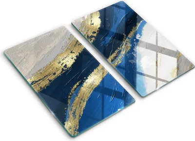 Produktbild von Abdeckung Glas - Küchenabdeckung - 2x30x52 cm - Abdeckplatte -Textur mit Gold