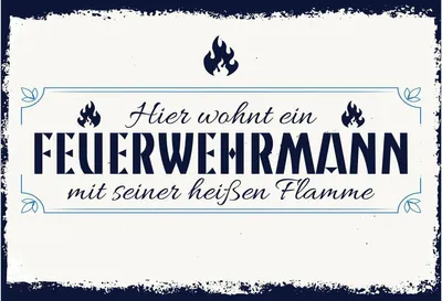 Produktbild von vianmo Holzschild 12x18 cm Hier wohnt ein Feuerwehrmann