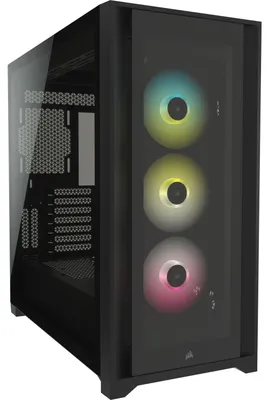 Produktbild von Corsair iCUE 5000X RGB, Midi Tower, PC, Schwarz, ATX, EATX, ITX, micro ATX, Mini-ITX, Kunststoff, Stahl, Gehärtetes Glas, Gaming