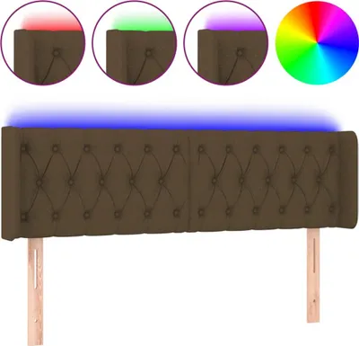 Produktbild von vidaXL LED Kopfteil Dunkelbraun 147x16x78/88 cm Stoff