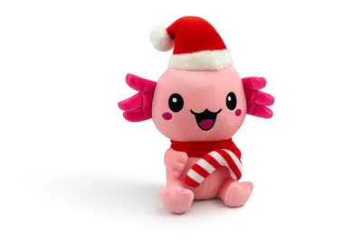 Produktbild von Weihnachts Axolotl Kuscheltier 25 cm Rosa Plüschtier mit Weihnachtsmütze Weiches Stofftier Weihnachtsgeschenk für Kinder