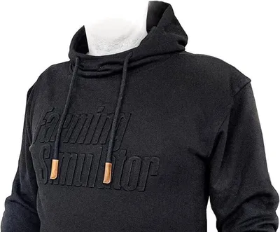 Obrázek produktu pro Landwirtschafssimulator Hoodie XL 100% Baumwolle schwarz mit Lederapplikationen