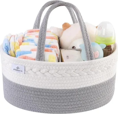 Produktbild von Baby Windel Caddy Organizer mit Wechselbaren Fächern und Tragegriffen