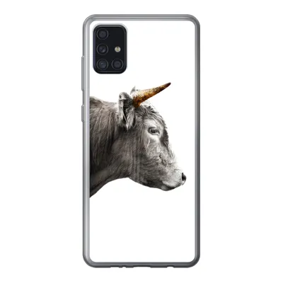Produktbild von MuchoWow® Handyhülle Schutzhülle Hülle für Samsung Galaxy A52 5G Schottischer Highlander - Horn - Gold Silikon Softcase Handy Hülle - Umschlag