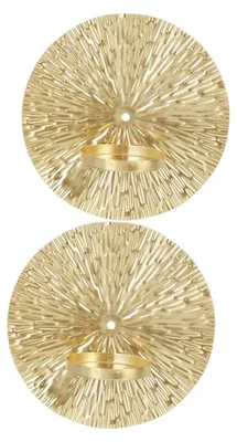 2er-Set Wandkerzenhalter Metall Gold 15 cm