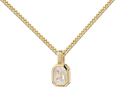 Produktbild von Kleiner Zirkonia-Goldanhänger 585 Kettenanhänger Gold für Damen. Mit Kette 50 cm