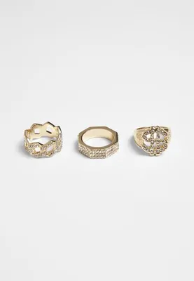 Image de Urban Classics Dollar Ring 3-Pack or - S/M