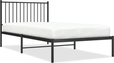 Produktbild von Bettgestell mit Kopfteil Metall Schwarz 100x200 cm