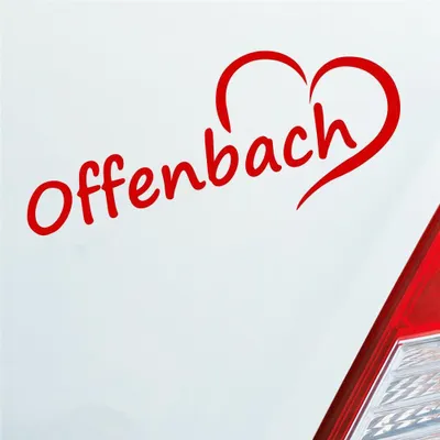 Produktbild von Auto Aufkleber Offenbach Herz Stadt City Liebe Love Heart 19x8 cm Rot Sticker Heckscheibenaufkleber