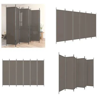Obrázek produktu pro vidaXL 6dílný paraván antracit 300x220 cm látka - rozdělovač místností - paraván - rozdělovač místností - dělící stěna