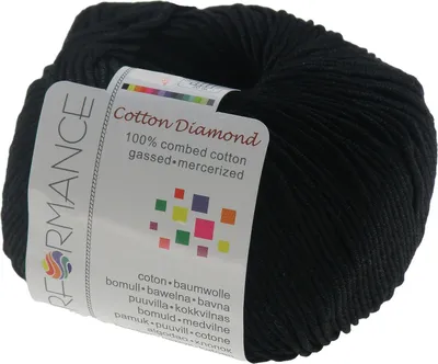 Strickgarn Cotton Diamond 50g #01 schwarz