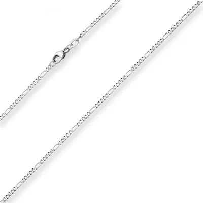 1-9mm-Figarokette-diamantiert-aus-925-Silber-rhodiniert-45cm
