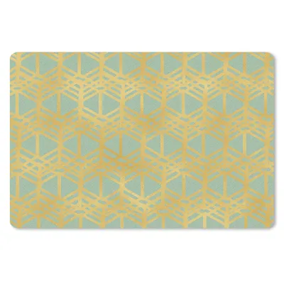 Produktbild von MuchoWow® Schreibtischunterlage Muster - Grün - Gold - Luxus 60x40 cm - XXL Mauspad - Großes Mauspad