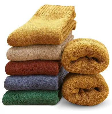 Image de Chaussettes d'hiver thermiques épaisses - 5 paires - Taille 35-42