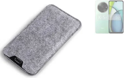 Produktbild von K-S-Trade Filz Handyhülle kompatibel mit Xiaomi Redmi A3x Schutzhülle Filztasche Filz Tasche Case Sleeve Handy Hülle Filzhülle grau