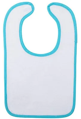 Image de ARTG - Bavoir « Babiezz All-Over » pour bébé, coton, polyester, sublimation LT6142 (taille unique) (blanc/bleu aqua)