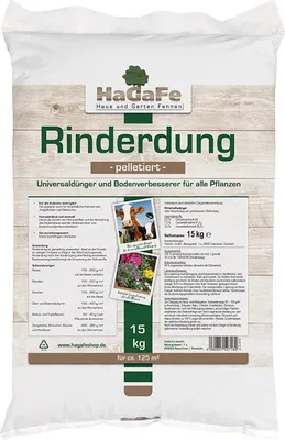 Produktbild von HaGaFe Rinderdung Kuhmist Organischer Gartendünger Universaldünger Dünger 15kg