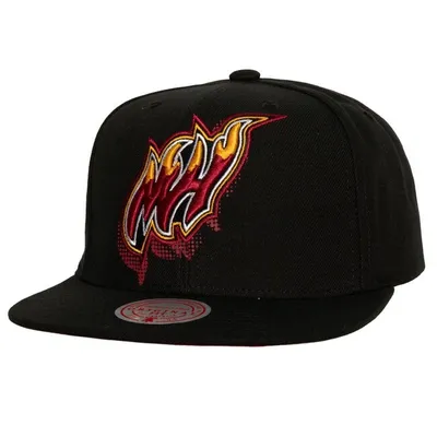 Produktbild von Kappe Mitchell & Ness Snapback Miami Heat Big Face 7.0, schwarze Snapback-Kappe - Einheitsgröße