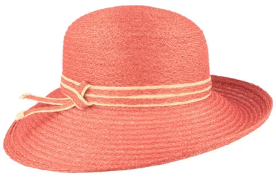 Image de Cloche en paille asymétrique et malléable « Mandy » de Mayser, en chanvre, rouge, taille unique