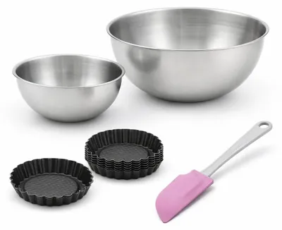 Image de Set de 9 ustensiles de pâtisserie 6 moules à gâteaux 2 bols et 1 spatule Black mettallic Black mettallic Zenker  Black mettallic