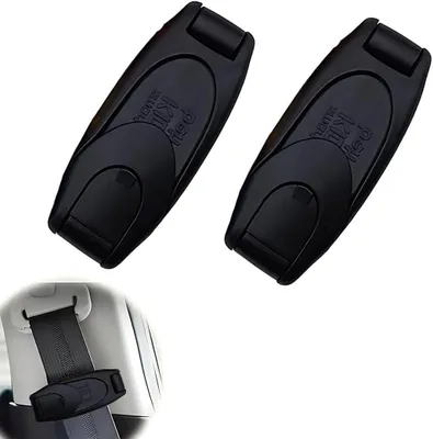 Productafbeelding van Gordel Clips - Gordel Versteller - Comfortabel Rijden - Universeel Verstelbaar - Pack van 2 - Zwart