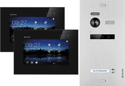 Produktbild von Balter EVO Video-Türsprechanlage für Einfamilienhaus mit 2x 7 Zoll Monitor Silber Schwarz