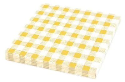 Produktbild von 2000x Servietten Prägeservietten 33 x 33 cm 1-lagig KARO gelb