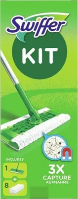 Obrázok produktu pre Štartovacia súprava Swiffer s 1 podlahovým stieračom a 8 utierkami na podlahu