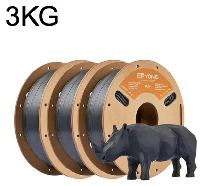 Produktbild von PLA+ 3D-Drucker Filament - 1,75 mm - Hohe Festigkeit - Maßtoleranz ±0,03 mm - 3 kg Spule - Grau