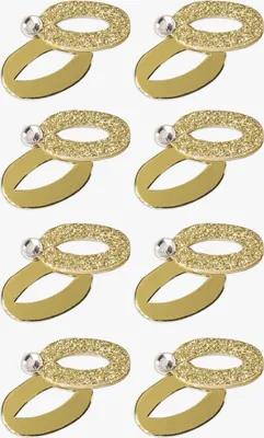 Produktbild von Sticker-Etikett Ringe gold 8 Stück 4-farbig Packung mit 6 Stück