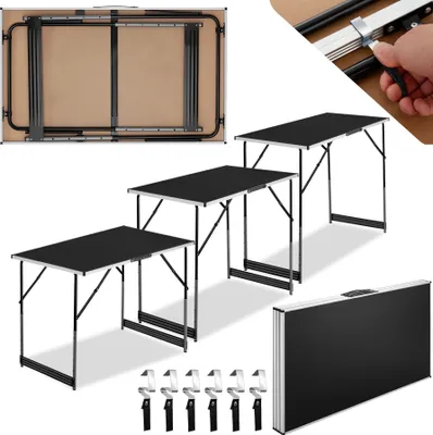 Produktbild von 3er Set Tapeziertisch klappbar 300 x 60 x 73 - 94 cm