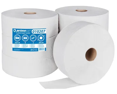 Obrázek produktu pro Toaletní papír Primasoft JUMBO 280 bílý 2vr. - 6 rolí
