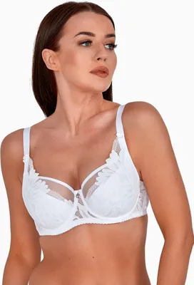 Produktbild von GAIA Damen Halbschalen-BH Keto – Eleganter Semi-Soft BH mit Spitze – Perfekter Halt und Komfort - Weiß D80