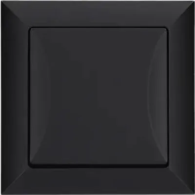 Immagine prodotto di Interruttore a levetta da incasso, nero opaco, 10 A/250 V, con cornice inclusa, 1 pezzo, IP20, CE