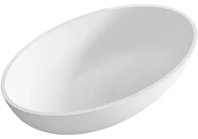 Immagine prodotto di CERANO - Lavabo in marmo colato Luna - da appoggio - bianco opaco - 52,8 x 30,9 cm