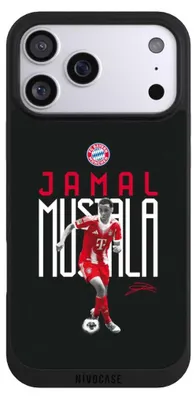 Produktbild von NIVOCASE Handyhülle für Apple iPhone 17 Pro Max Hülle NIVOpure Case Schwarz FC Bayern München Offizielles Lizenzprodukt Jamal Musiala