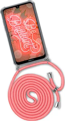 Produktbild von TWIST-Case + TWIST-Cord für Nokia 2.2, Farbe:Kooky Flamingo (Silber)