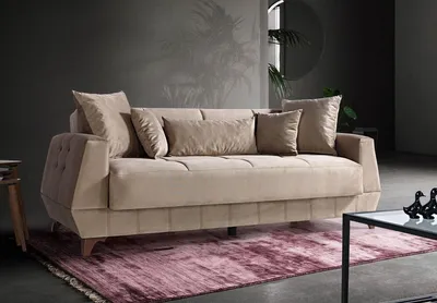 Produktbild von Design Sofa Dreisitzer Beige Couch Möbel Textil